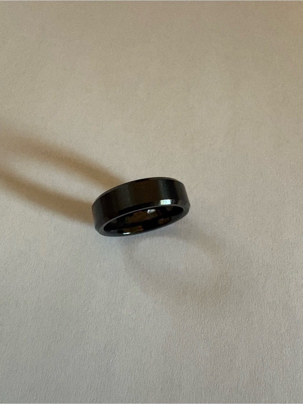 Black Men's Ceramic Wedding Band - Classic Comfort Fit